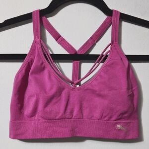 Puma Women's Vibrant Pink Support Sports Bra Size M With Option To Add Pads